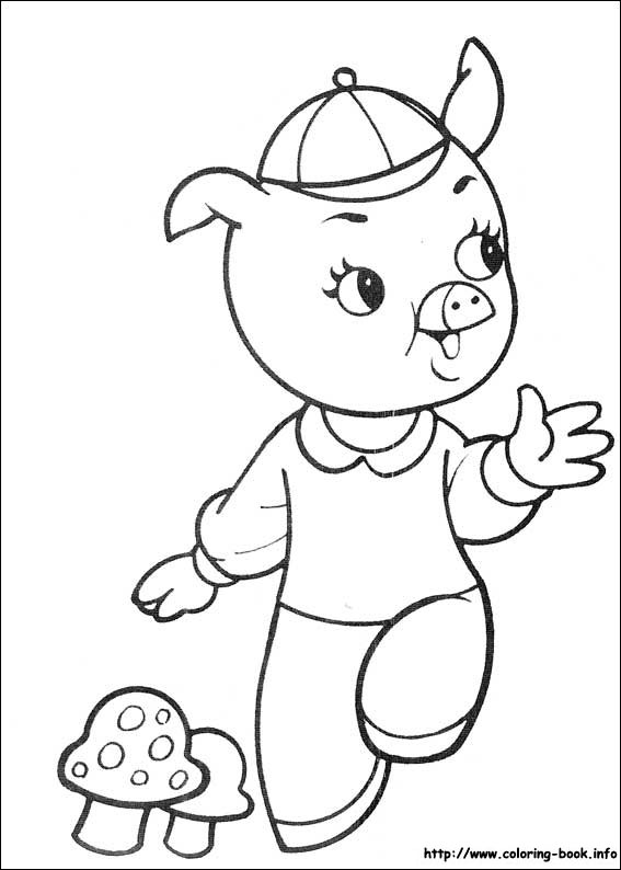 The three little pigs coloring picture